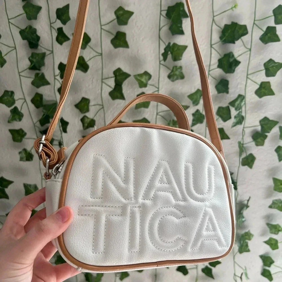 EUC Nautica White and Tan Crossbody Bag - Picture 2 of 5
